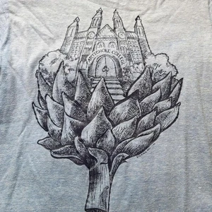 70s T-Shirt Single Stitch Artichoke College Men's Size Small Community Nerdcore - Picture 1 of 8