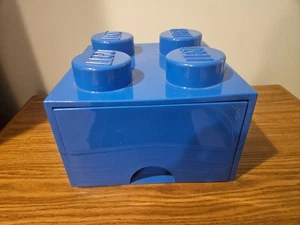 Genuine LEGO Blue Storage Brick Bin Box 2x2 10" x 10" x 8" With Drawer - Picture 1 of 5