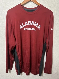 Alabama Football Nike Dri-Fit Long Sleeve Shirt Mens XL Crimson Tide NCAA Q23 - Picture 1 of 6