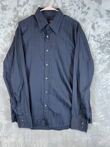 Boss Hugo Boss Shirt Men's XXL Black Fitted Cotton L/S Button Up Casual Party - Picture 1 of 11