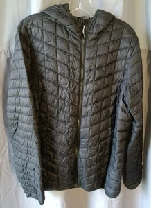 Verbio Puffer schwarz durchgehender Reißverschluss Kapuze Damen Large - Bild 1 von 16
