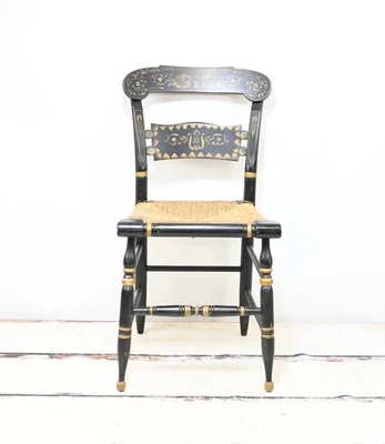 Genuine Hitchcock Chair ETHAN ALLEN Button Back Swan Details Woven Seat #2 - Image 1 of 4