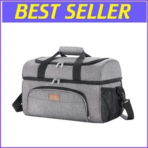Water-Resistant Portable Cooler Bag with Multiple Pockets - Gray 30L Capacity - Picture 1 of 9