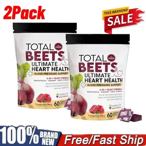 2X Total Beets Ultimate Heart Health Blood -Pressure Support Chews 4IN1 - Picture 1 of 10