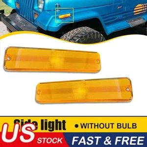 Carcasas de luz marcadora lateral para guardabarros delantero ámbar para Jeep Wrangler YJ 87-95 - Imagen 1 de 14