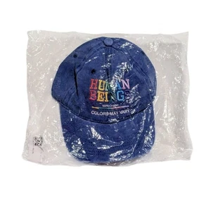 Blue "Human Beings" Adults Ballcap Hat - Picture 1 of 5
