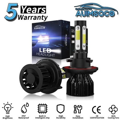 For GMC Yukon 2007-2014 2Pcs LED Headlight KIT High Low Beam Bulbs Super Bright - Image 1 of 4