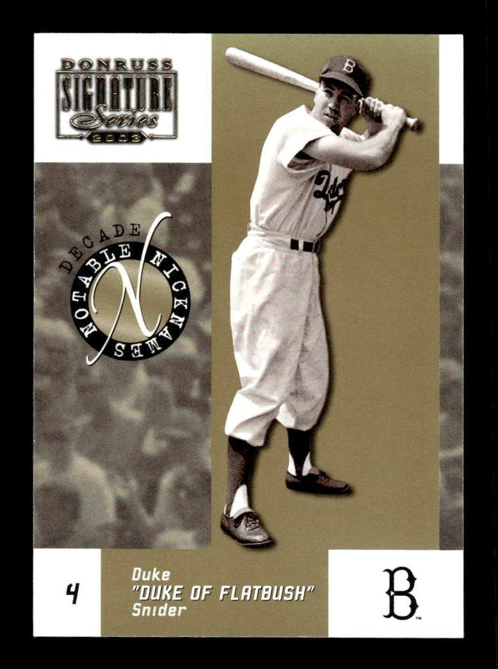 2003 Donruss Signature #NN-7 Duke Snider Notable Nicknames Decade 01/10 - Image 1 of 2