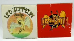 Lot of 2 VTG 1985 Led Zeppelin Swan Song 6x6 Carnival Prize Painted Glass Mirror - Picture 1 of 3