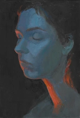 Pintura original 20 x 30 cm 5DrM obras de arte pinturas al óleo retrato femenino moderno Foto 1 de 3