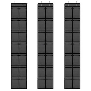 3 Pack Over The Door Shoe Organizer,Hanging Shoe Rack with 14 Large Mesh Pock... - Picture 1 of 7