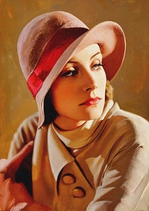 Greta Garbo Unique Oils illustration #28 (A4 Size-210 x 297mm-8.5" x 11.75") - Picture 1 of 2