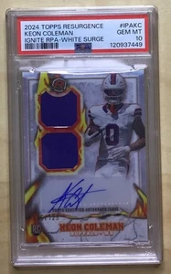 2025 Topps Resurgence Ignite Keon Coleman Patch Auto RPA /125 RC PSA 10 💎POP 1 - Bild 1 von 2