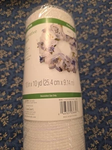 Deko-Netz 1 Rolle weiß mit dünnen Lavendel-Linien - Bild 1 von 3