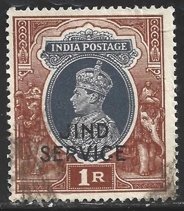 India-Jind, Scott #O72, Overprinted 1r King George VI for Official Use, used - Bild 1 von 1