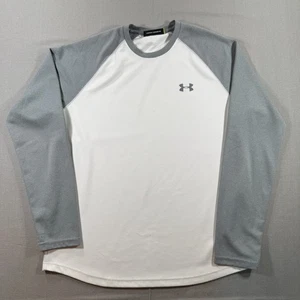Under Armour Thermal Shirt Mens Large White Long Sleeve Waffle Knit UA Crew - Picture 1 of 10