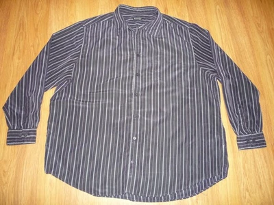 George Men's Long Sleeved Shirt No Iron Purple w/Gray Stripe Size 2XL 50-52 - Image 1 of 4