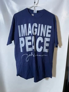 XL JOHN LENNON IMAGINE PEACE Camiseta Azul Los BEATLES - Imagen 1 de 4
