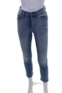 DL1961 Womens Cotton Button High Rise Straight Leg Crop Ankle Jeans Blue Size EU - Imagen 1 de 5