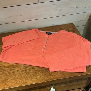 CHAPS 1X Ladies Salmon 5 Button Shirt Active Comfort Style Classic - Picture 1 of 5