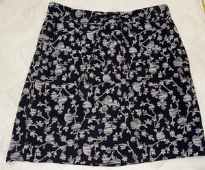 J Jill Fit Skort Womens Sz S A Line Black & White Floral Pull On J.Jill Athletic - Picture 1 of 8