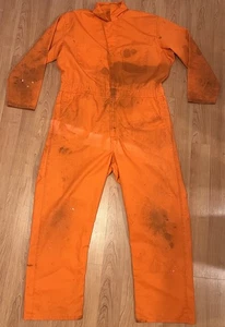 Red Kap Snap Front Work Coveralls Orange 48-RG Uniform CT 100R2 Ford Motor Co - Picture 1 of 15