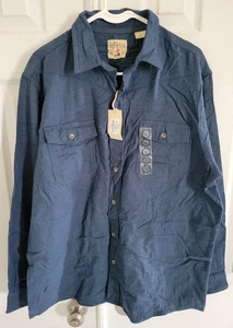 RedHead Men's L Bear Creek Solid LS Flannel Button-Up Shirt Blue Wing Teal - Picture 1 of 11
