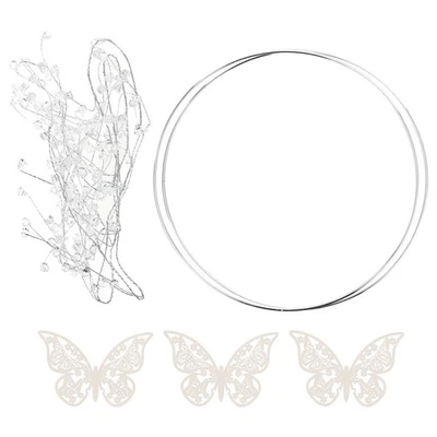 1 set di ferro da forno di strass per la cottura della torta di decors (argento) - Immagine 1 di 4