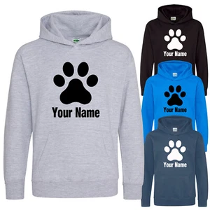 Sudadera con capucha para niños con estampado de pata personalizada niños perro sudadera con capucha niños niñas - Imagen 1 de 7