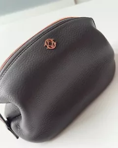 Dagne Dover LOLA Gray Leather Pouch Cosmetics Case Size Small - Picture 1 of 6