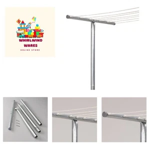 Rust-Resistant 90” Steel Outdoor Clothesline T-Post for Convenient Drying - Picture 1 of 7