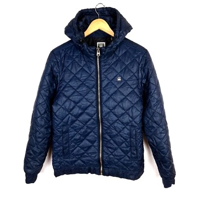 SOBRECAMISA G-STAR MEEFIC ACOLCHADA HDD PARA HOMBRE Chaqueta Talla M Con Capucha Azul Aislante Foto 1 de 4