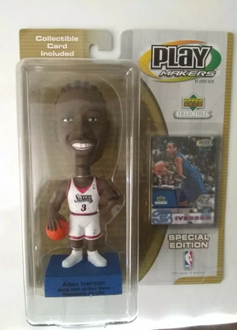 ALLEN IVERSON ALL STAR Upper Deck Play Makers Special Edition Bobble Head -76ers Cover