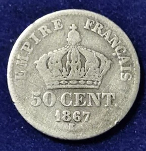 PEU COURANTE **** 50 centimes Napoleon III 1867 K **** RARE ! - Imagen 1 de 2