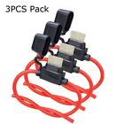 3X 12 GAUGE MINI ATC 25A 30A FUSE HOLDER IN-LINE AWG WIRE COPPER 12 VOLT BLADE