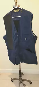 BOB B ALLEN XXXL NAVY CTN-POLY-LEATHER & MESH SHOOTING VEST w POCKETS-ZIP FRONT - Picture 1 of 21