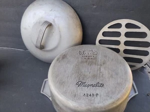 Wagner Ware Sidney Magnalite 4248P Dutch Oven Roaster Stock Pot 5 Quart + Trivet - Picture 1 of 8