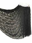 Lace Maxi Skirt XS-S Black Full Sheer Vintage Hand Made Steampunk Formal 227