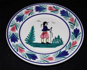 Henriot Quimper Bread & Butter Plate, 6 1/2", Man Center, Faience - Picture 1 of 1