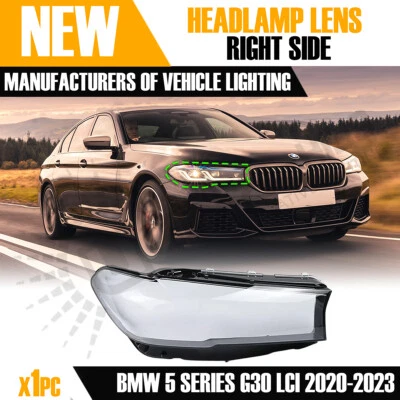 FOR BMW 5 SERIES G30 G31 G38 RIGHT SIDE FRONT HEADLAMP LENS COVER 2020-23 - Image 1 of 4