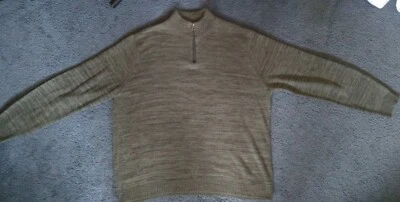 Suéter tejido para hombre Via Europa XXL verde Henley 1/4 cremallera manga larga Foto 1 de 3