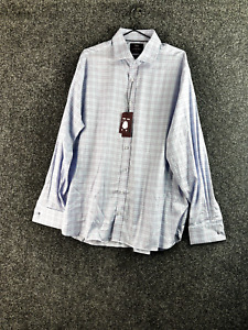 Marks and Spencer Men Dress Shirt 17.5 Regular Long Sleeve Plaid Collared Button