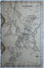 Original 1876 Canton Map,Corner,Ponkapoag Mass MA,Old,Vintage,Forge Pond,Shepard