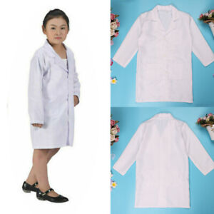 Kids Doctors White Lab Coat Scientist Childrens Fancy Dress Costume Girls Boys