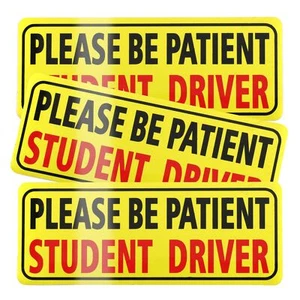 3pcs Magnet for Car Please Be Patient Student Driver New Drivers Sticker Safe... - Picture 1 of 5
