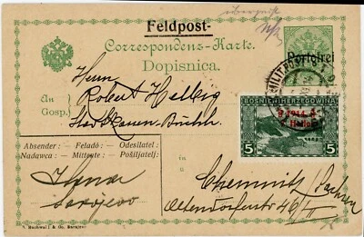 Bosnia & Herzegovina POSTAL CARD-MILITARY-HG:I2-FELDPOST-PORTOFREI-LOWER CASE LE - Image 1 of 2