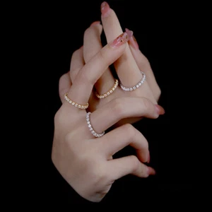 Damen Ring Zirkonia-Kette Sterling Silber 925 - Bild 1 von 4
