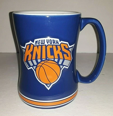 New York Knicks NBA Blue Ceramic 15 oz Relief Mug Cover