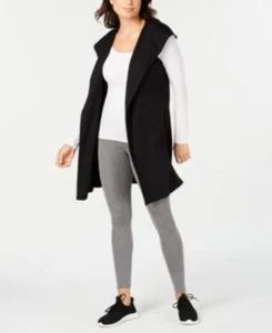 Ideology Sleeveless Hooded Wrap Deep Black L - Picture 1 of 1