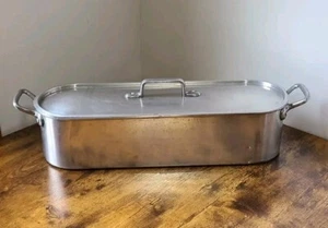 TOURNUS Bollitore Pesce Alluminio Fornello Vaporiera Poacher Completo Francia 20" - Foto 1 di 14